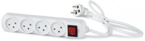 רב שקע 4 שקעים ומפסק כולל כבל באורך 1 מטר NISKO