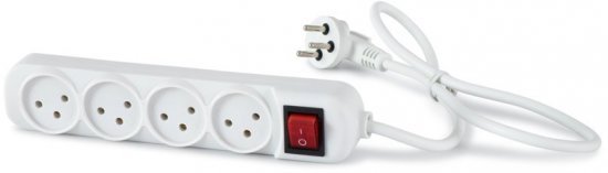 רב שקע 4 שקעים ומפסק כולל כבל באורך 1 מטר NISKO