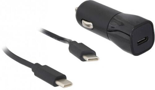 מטען מהיר לרכב עד 3A USB Type-C 30W + כבל Type-C כ-1 מטר Gplus