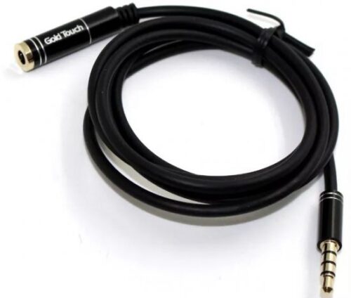 כבל מאריך סטריאו 3.5 מ''מ זכר לחיבור 3.5 מ''מ נקבה באורך 1 מטר Gold Touch