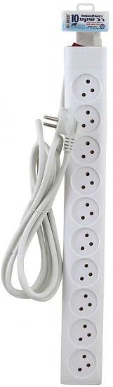 רב שקע 10 וכבל באורך עד 3 מטר + מפסק Semicom