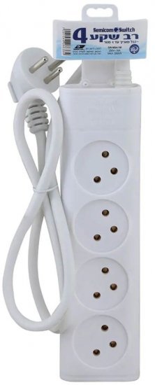 רב שקע 4 וכבל באורך עד 1 מטר Semicom