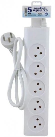 רב שקע 5 וכבל באורך עד 1 מטר Semicom