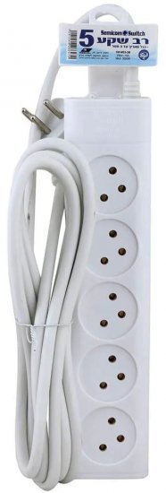 176959_b_1.jpg רב שקע 5 וכבל באורך עד 3 מטר Semicom