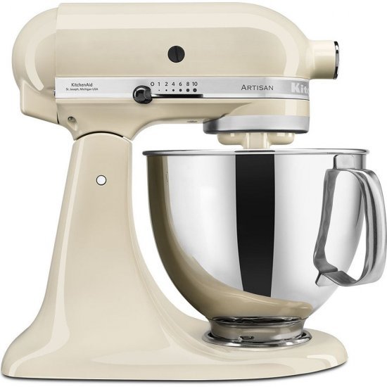 מיקסר שולחני עם 2 קערות נירוסטה 4.8 ליטר / 3 ליטר KitchenAid Artisan 5KSM175PSIAC - צבע קרם שקד - אחריות יבואן רשמי ניופאן