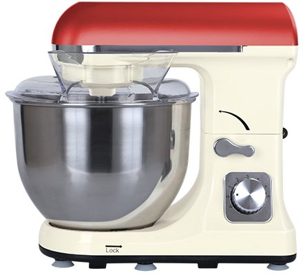 מיקסר רב תכליתי 5 ליטר 6 מהירויות Normande MK-37 1000W - צבע קרם / אדום