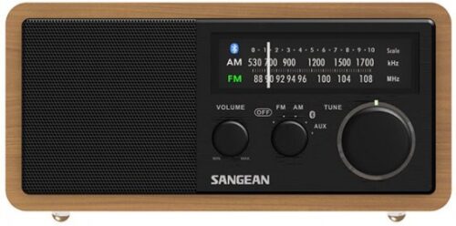 רדיו אנלוגי קלאסי במארז עץ משולב בלוטות' +SANGEAN Genuine 110 Plus WR-11BT - צבע חום / שחור