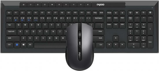 סט מקלדת ועכבר אלחוטיים Rapoo 8210M 2.4GHz Wireless / Bluetooth Multi-Mode - צבע שחור