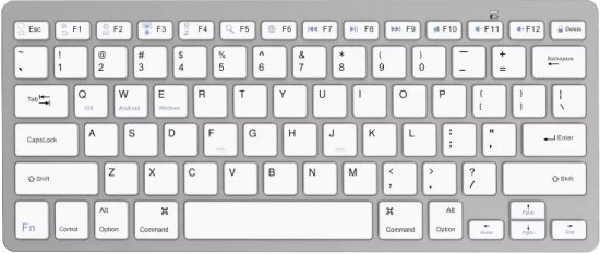 מקלדת Bluetooth אלחוטית Gold Touch - צבע כסוף עם מקשים לבנים