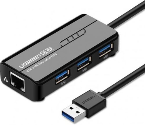 מתאם USB-A ל-RJ45 10/100 / 1000M עם 3 יציאות USB-A מבית UGREEN