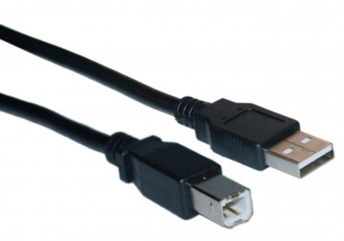 כבל מחיבור USB 2.0 A זכר לחיבור B זכר באורך 5 מטרים