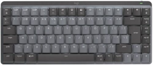 מקלדת מיני אלחוטית מכאנית ומוארת עם מתג Logitech MX Mechanical Mini Tactile Quiet - צבע Graphite