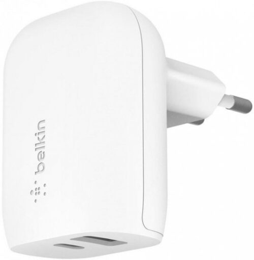 213400_b_1.jpg מטען קיר כפול Belkin Boost Charge Wall Charger 32W - צבע לבן