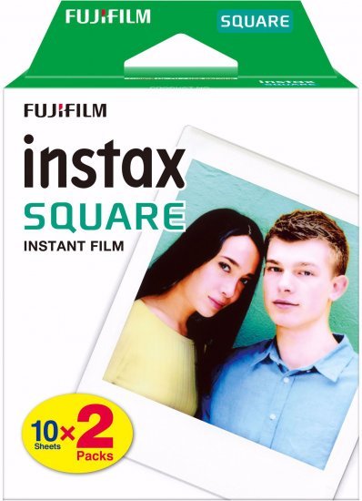 213779_b_1.jpg זוג מארזי 10 סרטי צילום (20 סה''כ) Fujifilm instax Square White למצלמות אינסטנט Fujifilm instax Square