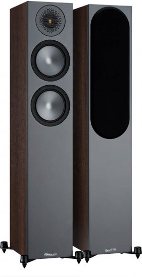 זוג רמקולים רצפתיים MONITOR AUDIO Bronze 200 - צבע שחור / עץ כהה