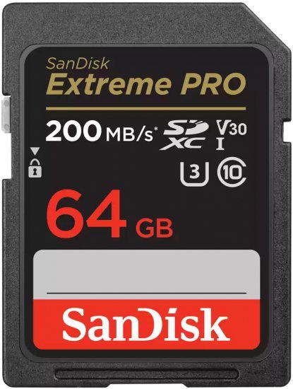 כרטיס זיכרון SanDisk Extreme PRO SDXC UHS-I U3 V30 - דגם SDSDXXU-064G-GN4IN - נפח 64GB