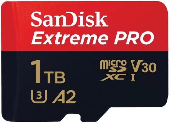 כרטיס זיכרון עם מתאם SanDisk Extreme Pro A2 MicroSDXC - דגם SDSQXCD-1T00-GN6MA - נפח 1TB