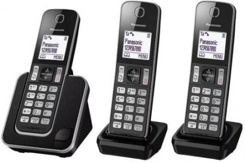 215998_b_1.jpg טלפון אלחוטי בעברית + 2 שלוחות דגם Panasonic KX-TGD313MBB צבע שחור