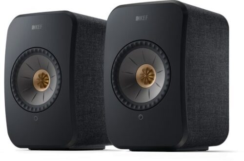 זוג רמקולים מדפיים אלחוטיים ומוגברים KEF LSX II HiFi - צבע שחור קרבון