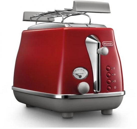 מצנם קופץ 2 פרוסות Delonghi Icona CTOC2103 900W צבע אדום