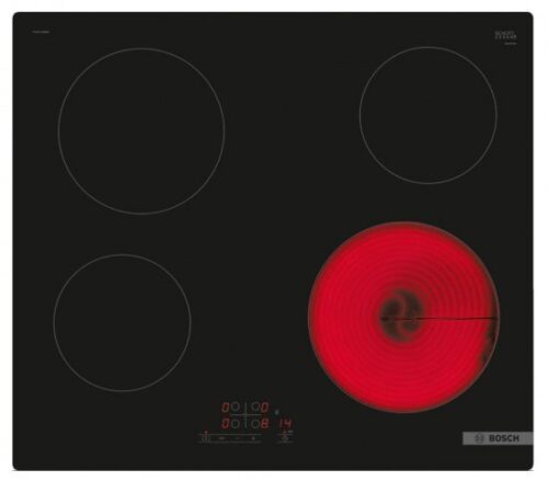 כיריים קרמיות 4 משטחי בישול 60 ס''מ Bosch Serie 4 PKE611BB2Y Touchselect - תלת פאזי - שנה אחריות יבואן רשמי BSH