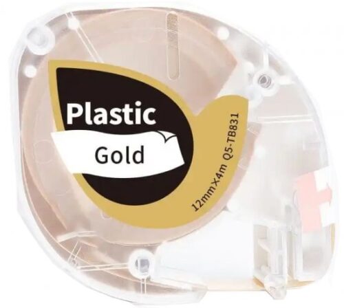 מדבקה למדפסות Aimo P12 / P12 PRO - גודל  12x4 מ''מ - צבע שחור על רקע זהב