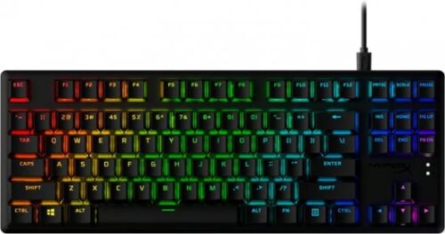 מקלדת גיימינג מכנית HyperX ALLOY Origins Core PBT RGB - HyperX Aqua Tactile Switch - עברית / אנגלית