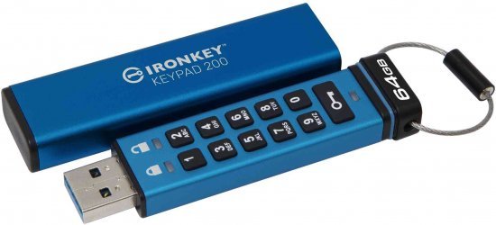 זכרון נייד עם הצפנת חומרה Kingston IronKey Keypad 200 XTS-AES 64GB USB 3.2