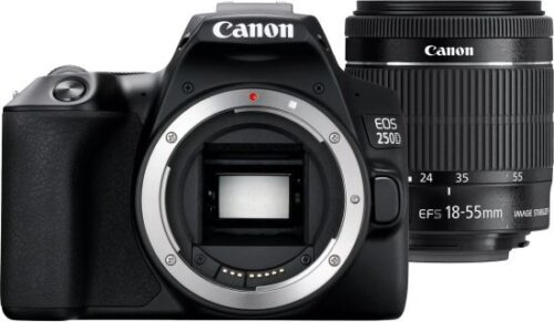 מצלמה דיגיטלית Canon EOS 250D DSLR - צבע שחור + עדשת EF-S 18-55mm f / 4-5.6 IS STM