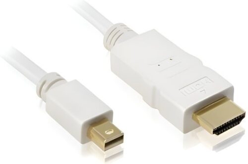כבל Mini DisplayPort זכר לחיבור HDMI זכר באורך 1.8 מטר Gold Touch