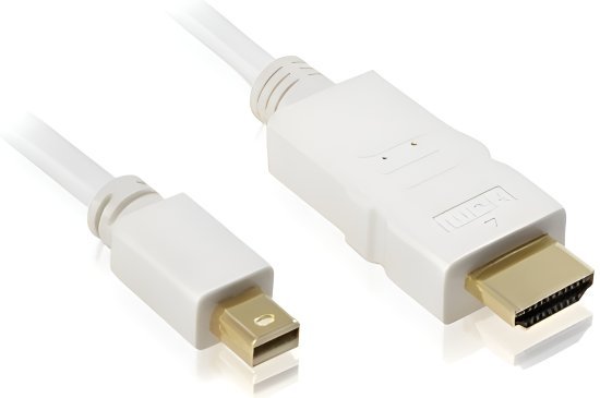 כבל Mini DisplayPort זכר לחיבור HDMI זכר באורך 1.8 מטר Gold Touch