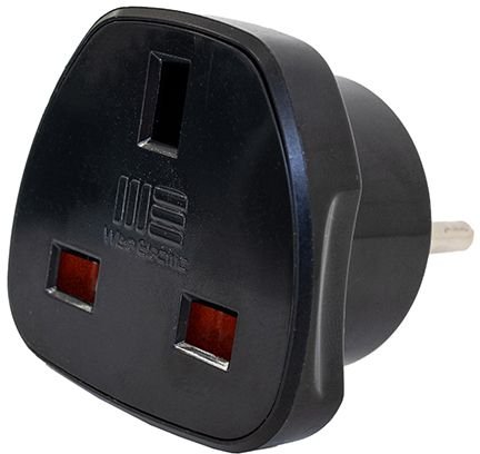 235112_b_1.jpg מתאם מתקע בריטי לתקע ישראלי תלת פיני Wise Electric DA-6 - צבע שחור