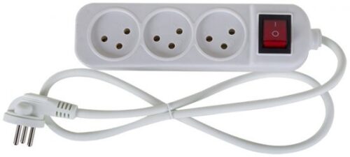 מפצל ביתי 3 שקעים 3 מטר עם מפסק Saco