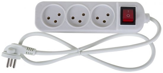 מפצל ביתי 3 שקעים 3 מטר עם מפסק Saco