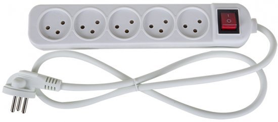 מפצל ביתי 5 שקעים 1 מטר עם מפסק Saco