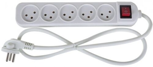 מפצל ביתי 5 שקעים 3 מטר עם מפסק Saco