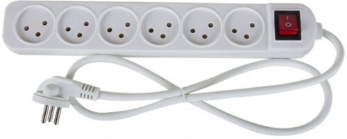 מפצל ביתי 6 שקעים 3 מטר עם מפסק Saco