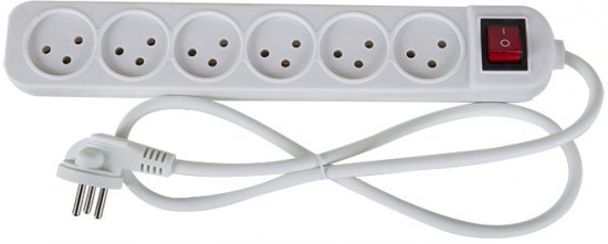 מפצל ביתי 6 שקעים 3 מטר עם מפסק Saco