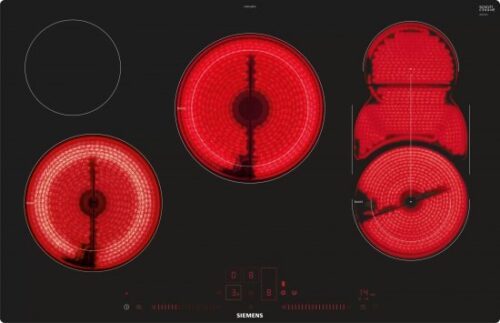 כיריים קרמיות 5 להבות בישול 80 ס''מ Siemens ET801LMP1D LightSlider - תלת פאזי - שנה אחריות יבואן רשמי BSH