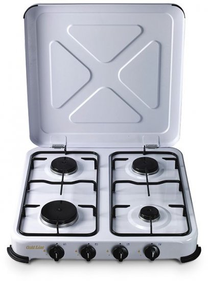 כירת גז להנחה על השיש 4 להבות עם מכסה Gold Line MGC-4