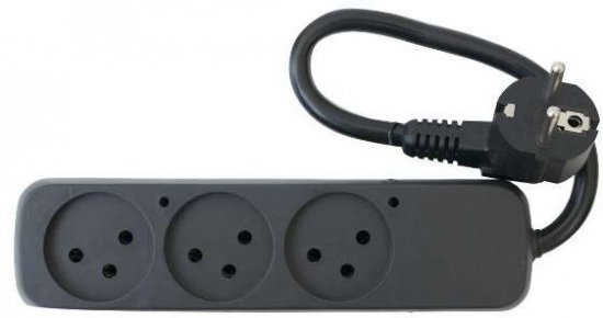 מפצל לגנרטורים 3 שקעים - 3X2.5² מ''מ 16A תקע גרמני Wise Electric DPS-3 / F צבע שחור