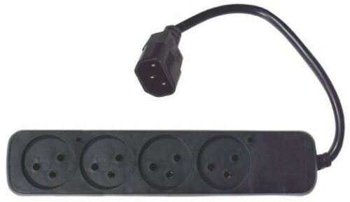 מפצל UPS C14 ל-4 שקעים ישראלים Wise Electric צבע שחור