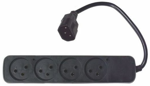 מפצל UPS C14 ל-4 שקעים ישראלים Wise Electric צבע שחור