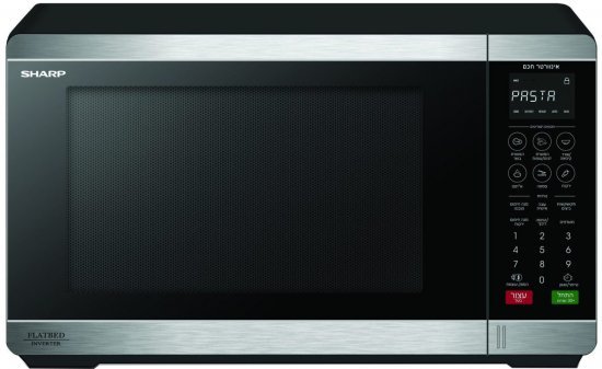 מיקרוגל דיגיטלי 32 ליטר SPACE MAX 1200W שטוח ללא צלחת Sharp R-327FH(S) צבע נירוסטה