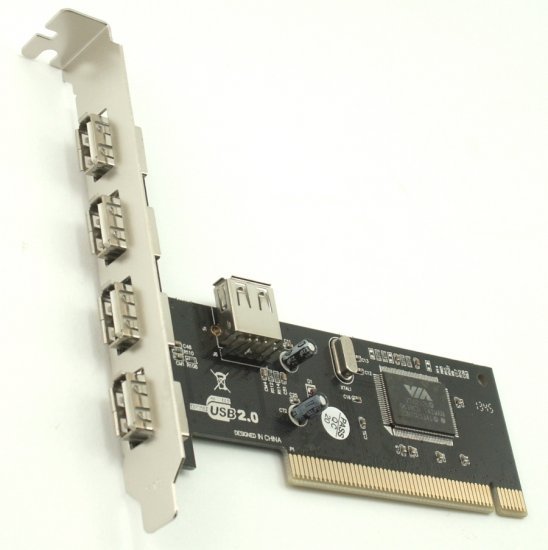 כרטיס PCI עם 5 חיבורי Gold Touch USB 2.0