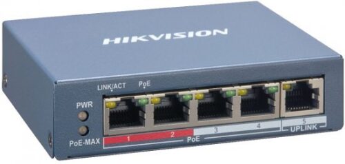 מתג לא מנוהל Hikvision 4 Port Fast Ethernet PoE DS-3E1105P-EI