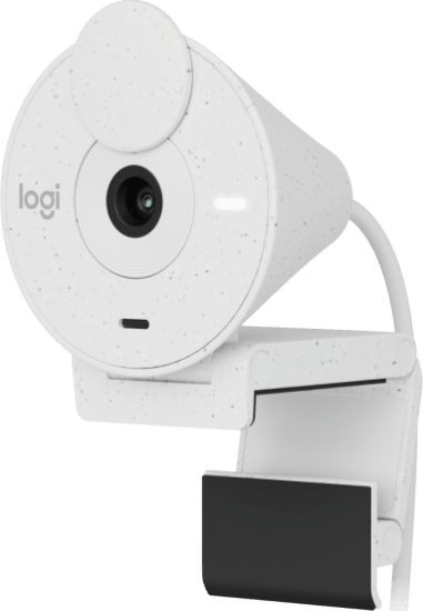 מצלמת רשת עם מיקרופון Logitech Brio 300 Full HD 1080p - צבע Off-White
