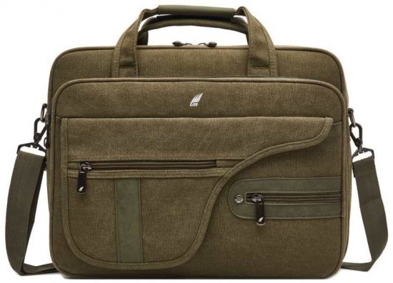 תיק מנהלים למחשב נייד בגודל 15.6 אינץ' דגם Studio מבית Camel Mountain - צבע ירוק