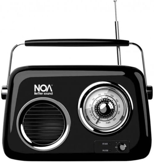 רדיו נייד בעיצוב רטרו עם רמקול NOA Retro Bluetooth - צבע שחור