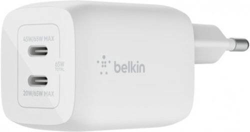 251444_b_1.jpg מטען 65W בעל 2 חיבורי USB-C מבית Belkin - בצבע לבן